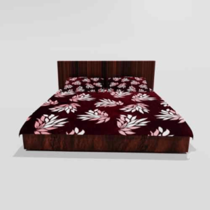 Winter Warm King Size Flat Double Bedsheet With 2 Pillow Cover (Red)