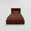 Winter Warm Soft Fitted Single Bedsheet With 1 Pillow Cover (Brown)