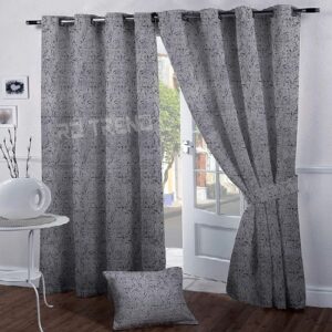 1 Piece Soft Luxury Suede Velvet Eyelet Door Curtain Size (Grey)