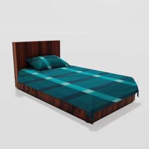 Cotton Single Flat Bed Sheet With 1 Pillow Cover (Teal)