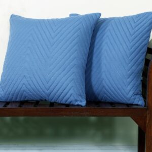 RD TREND UltraSonic Microfiber Cushion Covers, 40 x 40 cm/16 x 16 inches, Set of 2, 250 TC,Back Zipper (Navy Blue)