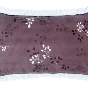 RD TREND Pillow Cover Glace Cotton 210 TC With Aesthetic Lace Pillow Cover Set of 2 Size-18/28 Inchs(45/70 CM),,Color- Aqua,Purple