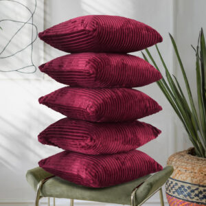 RD TREND Ultra Soft Cushion Covers 16 x 16 inches, Set of 5 (Maroon)