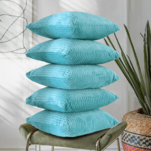 RD TREND Ultra Soft Cushion Covers 16 x 16 inches, Set of 5 (Aqua)