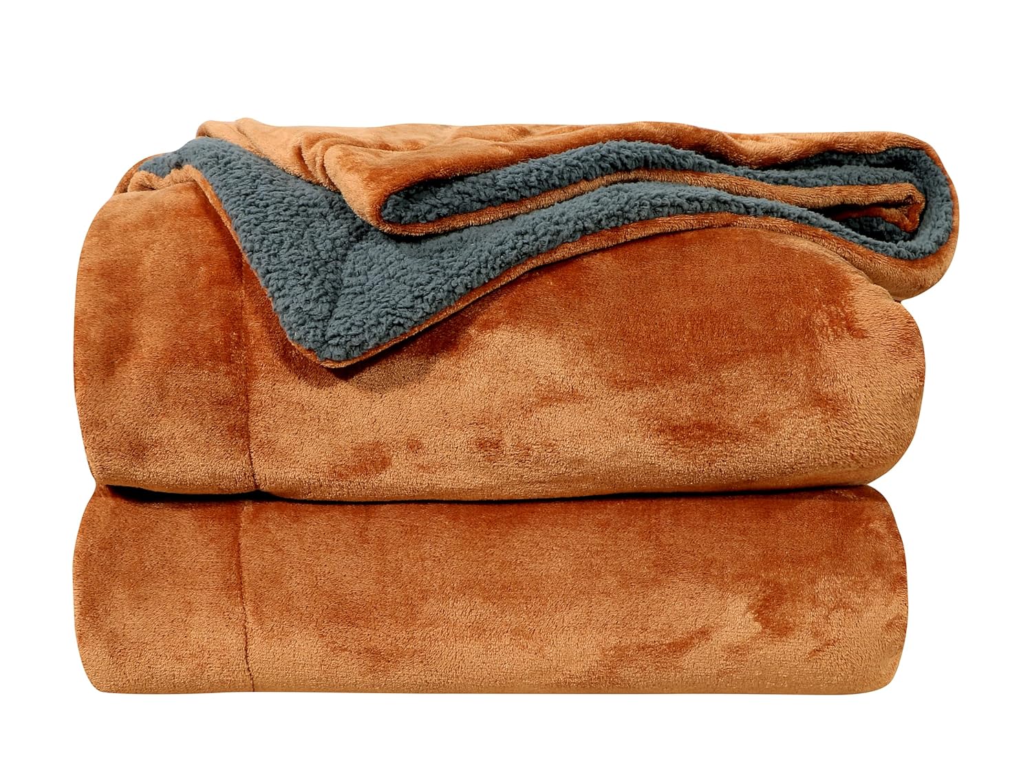 RD TREND Premium Double Bed/Mild Winter Sherpa Blanket Super Soft Flannel for Bed, Sofa, Couch, Camping and Travel (Plain) (Golden)