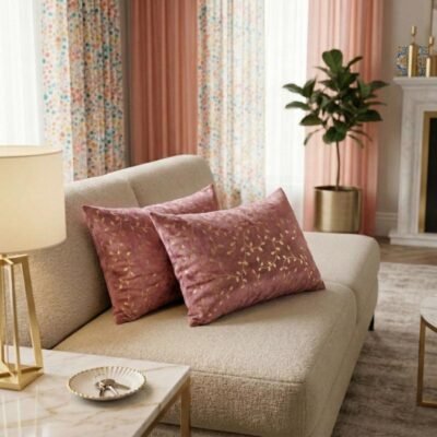 Velvet Rectangular 12x18 Inches Cushion Covers Set of 2 | Throw Pillow Covers for Sofa, Bed & Living Room | Perfect for Home Décor Cream Caramel