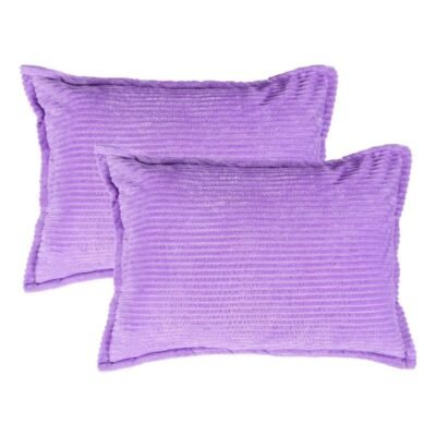 Corduroy Cushion Cover Set of 2, Striped Double Sided Decorative Throw Pillowcases for Sofa, Bed & Living Room Rectangular Long Cushion Covers