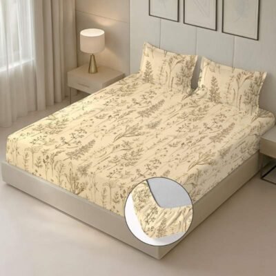 Bedsheet for Light Ivory King Fitted
