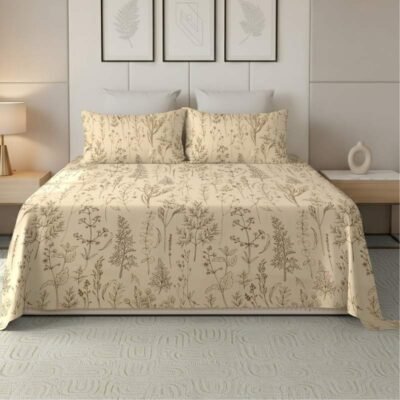 Bedsheet for Light Ivory Super King Flat