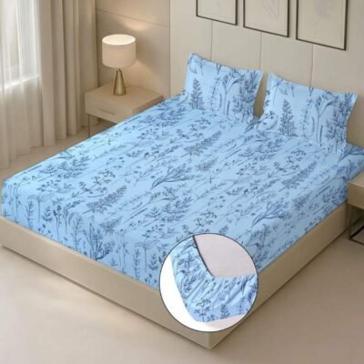 Bedsheet for Powder Blue King Fitted