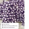 Cotton Fitted Floral Bedsheet for Double Bed King Fitted Plum Purple 1