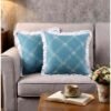 Cushion Covers Set of 2 Blue 1