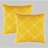 Cushion Covers Set of 2 Yellow Check 1