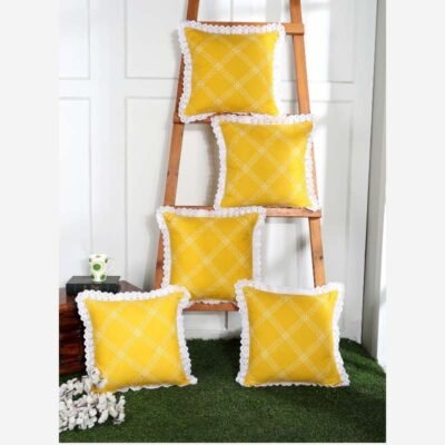 Cushion Covers Set of 5 Yellow