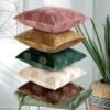 Golden Feather Design Cushion Cover 16 inch x 16 inch Multicolor