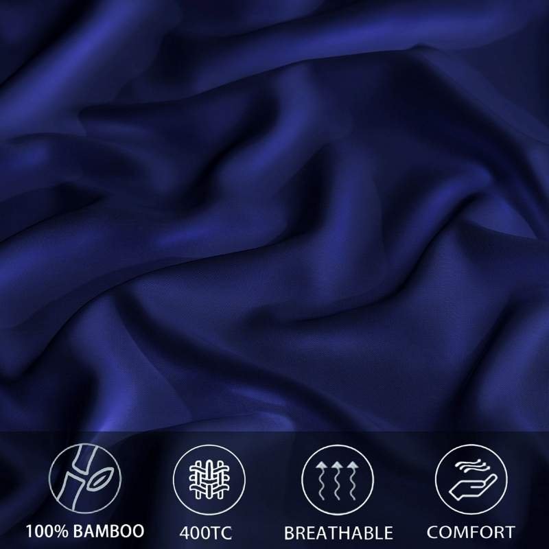 Microfiber Satin Weave Fitted Bedsheet Blue 1