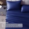 Microfiber Satin Weave Fitted Bedsheet Blue 3