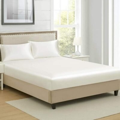 Microfiber Satin Weave Fitted Bedsheet Cream
