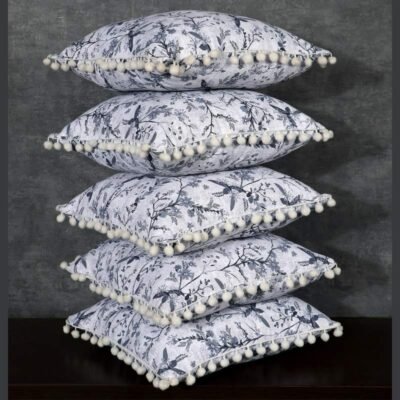 Premium Cotton Cushion Covers Set of 5 Ash Grey