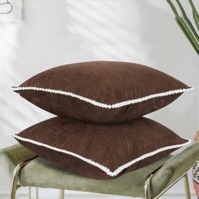 Premium Velvet Cushion Covers Set of 2 (Coffee)