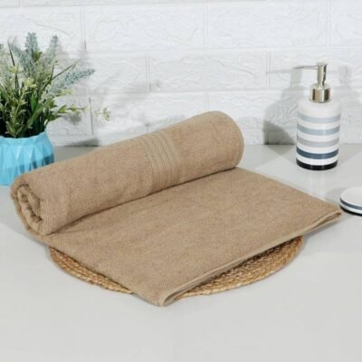 Towels for Bath Large Size Bath Towel - Soft & Absorbent | 650 GSM 100% Cotton Towels for Bath | | 1 Piece Bath Towel for Men/Women | Urban Comfort | 70 cms x 140 cms - Beige