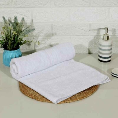Towels for Bath Large Size Bath Towel - Soft & Absorbent 100% Cotton Towels for Bath | | 650 GSM | 1 Piece Bath Towel for Men/Women | Urban Comfort | 70 cms x 140 cms - White