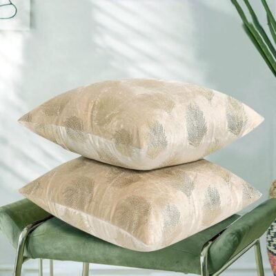 Velvet Cushion Covers Set of 2 Cream Caramel