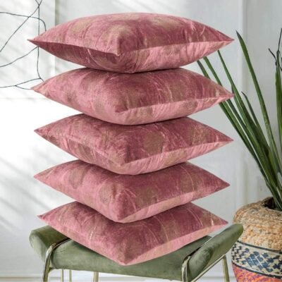 Velvet Cushion Covers Set of 5 Dusty Rose