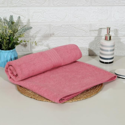 Towels for Bath Large Size Bath Towel - Soft & Absorbent | 650 GSM100% Cotton Towels for Bath | | 1 Piece Bath Towel for Men/Women | Urban Comfort | 72 cms x 150 cms - Pink