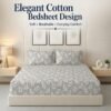 RD-TREND®-Premium-100-Cotton-Bedsheet-ForDouble-Bed-King-Size78x72x10-inch-with-2-Pillow-Covers-144-TC-Fitted-Elastic-All-Around-Soft-Skin-Friendly-Greige