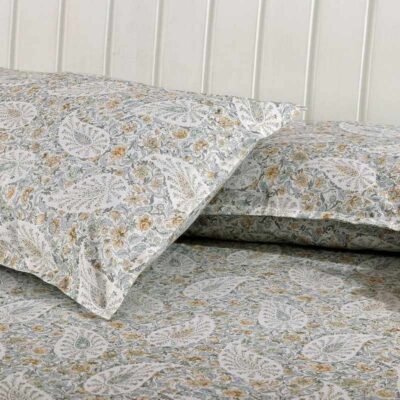 RD TREND® Premium 100% Cotton Super King Size Bedsheet for Double Bed (100X108 Inches) with 2 Pillow Covers | 144 TC Floral Design | Soft & Skin-Friendly | Greige