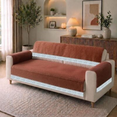 Corduroy Sofa Cover Set For 1 Seater